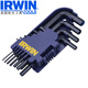 IRWIN 美國歐文 L型公英制加長(cháng)平頭/球頭內六角扳手套裝 公制平頭短內六角扳手10件套