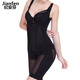 紀安芬 美容院收腹提臀塑身衣連體產(chǎn)后束身衣開(kāi)襠塑形瘦內衣身衣 黑色 L建議（96-115斤）