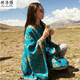 林洛蝶 夏季空調披肩斗篷民族風(fēng)女圍巾秋冬季雙面兩用披風(fēng)加厚保暖長(cháng)款百搭西藏旅行 ZYQ藍色