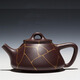 美典（Meediea）宜興名家紫砂壺 茶具茶壺 全手工紫泥描金子冶石瓢壺150cc
