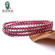 綠儂珠寶 酒紅石榴石手鏈女多圈手串波西米亞混搭女款水晶手串 石榴石直徑4mm繞手三圈手鏈