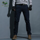 季言做舊綠迷彩褲男長(cháng)褲修身休閑工裝褲 秋季純棉休閑褲重水洗男褲 寶藍色 34