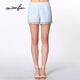 名媛坊（MIRROR FUN）M/RRORFUN 夏裝新款 甜美蕾絲花邊修身短褲 天藍色 L