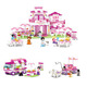 小魯班高能拼裝積木益智女孩粉色啟蒙智力玩具兒童中秋國慶節日生日禮物 浪漫餐廳+皇家馬車(chē)+快餐車(chē)