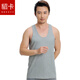 貂卡男士基礎內衣針織純棉背心中老年加大加肥胖人寬松打底汗布家居服 灰色 L
