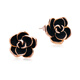 海雯妮飾品 氣質(zhì)黑色玫瑰花朵優(yōu)雅韓版日韓潮復古個(gè)性長(cháng)款耳墜耳釘耳環(huán)耳飾 金黑耳釘