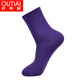 歐蒂愛(ài)秋冬季女士中厚款竹漿纖維襪子 中筒純色吸汗無(wú)骨襪5雙裝0105 紫羅蘭色5雙 均碼22-24CM