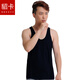 貂卡男士基礎內衣針織純棉背心中老年加大加肥胖人寬松打底汗布家居服 黑色 4XL