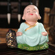 吉祥源 Q版小和尚小沙彌擺件禪意書房辦公室桌擺件送朋友小孩生日禮物客廳電視柜酒柜裝飾家居新中式工藝品 淡定