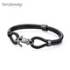 BROSWAY 歐美時(shí)尚航海船錨搭扣手繩鈦鋼小眾輕奢飾品生日送男友禮物 經(jīng)典黑  220mm BRN14A