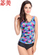 苾美 術(shù)后義乳假乳連體游泳衣女連體保守顯瘦遮肚溫泉5 有袖加肥加大溫泉保守125 黑花色 L