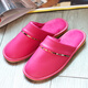 貴足享冬季新品水洗PU皮拖鞋情侶棉拖鞋家居保暖室內外男女棉拖鞋短毛絨 粉色 36-37 (250mm)