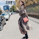 丹珠娜毛呢大衣女2024秋季新款過(guò)膝寬松加厚千鳥(niǎo)格子毛呢子外套大衣女冬 千鳥(niǎo)格. S