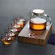 三界（SANJIE）電陶爐茶爐煮茶器觀(guān)山電熱茶爐茶壺煮茶具蒸茶器玻璃煮茶壺燒茶器 觀(guān)山電陶爐+玻璃壺1L+6黃把杯+茶巾