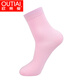 歐蒂愛(ài)秋冬季女士中厚款竹漿纖維襪子 中筒純色吸汗無(wú)骨襪5雙裝0105 粉色5雙 均碼22-24CM