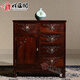 祥蘊閣紅木家具印尼黑酸枝（學(xué)名：闊葉黃檀）五斗柜帶門(mén)中式實(shí)木明清古典五斗柜儲物柜