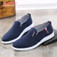 鴻興祥老北京布鞋男鞋春秋透氣帆布鞋男士休閑鞋中老年爸爸鞋輕便防滑 35913男藍單 39