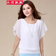 衣領(lǐng)飄飄雪紡衫女裝短袖上衣秋冬夏裝顯瘦款寬松蝙蝠袖衣服 白色 XL尺碼偏大