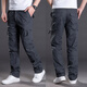 貴迎春夏新款男士戶(hù)外休閑褲加肥加大碼工裝褲男裝多袋簡(jiǎn)約休閑褲松緊腰寬松褲男褲 灰色 L（2尺4-2尺5）