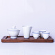 古鎮陶瓷（GUZHENTAOCI） 景德鎮陶瓷茶具套裝功夫茶具茶杯家用品茗杯高白瓷茶具六件套雪蘭茶盤(pán) 6件