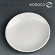 KORDCO密胺餐具仿瓷圓盤子中式商用白色菜盤擺臺盤子小菜盤水果盤家用西餐盤子意面牛排盤快餐盤8寸盤 米白色 10英寸25*2.9