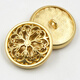 邁利達 金屬風(fēng)衣紐扣時(shí)尚女裝毛衣鏤空扣子外套毛呢大衣金色鈕扣 霧金 25mm 5個(gè)