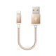 品勝 蘋(píng)果數據線(xiàn) 短便攜迷你短款0.2m快充iphone7P充電寶線(xiàn)X/XR/Xs Max/ 雙面充電尼龍編織線(xiàn)【香檳金】 0.2米