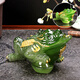 杰藝茶寵變色三足金蟾茶盤(pán)擺件精品可養茶玩茶桌茶臺茶藝擺件蟾蜍茶寶 變色茶寵三足金蟾（綠）