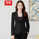 簡(jiǎn)蜓小西裝女春季新款短款外套長(cháng)袖一?？垌n版修身氣質(zhì)OL百搭西服 黑色長(cháng)袖+同款吊帶 XL （建議：110-118斤）