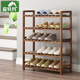 森特瑪 簡(jiǎn)易鞋架鞋柜實(shí)木收納架多層家用組裝置物架鞋架子 五層80長(cháng) 炭燒色