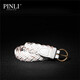 PINLI品立 新款 時(shí)尚皮帶 細腰帶 編織皮帶 男潮 P0115 白色