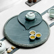 金團（jintuan）茶盤(pán)茶托 石頭茶海茶盤(pán)皇家綠玉石大號石材茶臺功夫茶具排水CP4153 鏡圓璧合(長(cháng)約49.5寬約44.5)