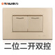 泰力118型開(kāi)關(guān)插座香檳色usb組合插座 二插網(wǎng)絡(luò )有線(xiàn)電視單控雙控開(kāi)關(guān) 二位~二開(kāi)雙控~ 開(kāi)關(guān)
