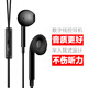 夏弦 入耳式手機耳機重低音耳塞3.5mm圓孔 黑色 適用于 努比亞紅魔6/紅魔5s