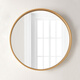 釋夢(mèng)園北歐圓形金色衛生間浴室梳妝鏡子洗手間壁掛鏡宿舍化妝鏡沙發(fā)電視背景墻裝飾鏡壁飾2040 金色50*50CM