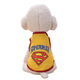 |夏季寵物背心 泰迪狗衣服 貓衣服 雪納瑞比熊寵物衣服裝中小型犬狗狗網(wǎng)格布透氣卡通可愛(ài)T恤 黃色超人 M適合胸圍38cm背長(cháng)30cm體重6斤內