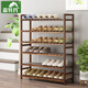 森特瑪 簡(jiǎn)易鞋架鞋柜實(shí)木收納架多層家用組裝置物架鞋架子 六層90長(cháng) 炭燒色