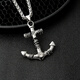 多多洛 火焰鈦鋼項鏈搭配龍骨鏈男霸氣吊墜男士歐美個(gè)性潮掛墜配飾品送男友韓版生日禮物 6#泰坦之錨（搭配龍骨鏈）-X009