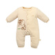 芭咪樂(lè )嬰兒棉衣寶寶衣服外出服保暖彩棉新生兒衣服套裝 淺咖色連體 66碼(3-6個(gè)月)