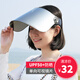 riguang防紫外線(xiàn)大檐遮陽(yáng)帽防曬面罩騎行出游防風(fēng)夏季戶(hù)外遮臉空頂太陽(yáng)帽 蕾絲深藍+銀色鏡片