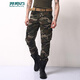 邦帥邁春秋季工裝褲男長(cháng)褲多口袋休閑褲寬松直筒秋冬大碼男迷彩軍旅褲子 軍綠色 36（2尺8）