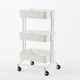 木輪拉斯克手推車(chē)廚房落地置物架多層蔬菜不銹鋼架子浴室衛生間收納架 白色