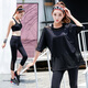 柯帛 瑜伽服女運動(dòng)套裝夏季寬松健身服三件套顯瘦跑步運動(dòng)服健身房 七分褲黑色三件套 L【100-115斤】