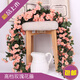 芊哆軒假花藤條仿真玫瑰花藤蔓塑料花壁掛空調管道陽(yáng)臺婚禮電纜藤椅裝飾 69頭小玫瑰粉色