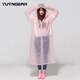 Tutngear 輕便雨衣 男女旅游時(shí)尚輕便防水長款加厚雨披 851波點(diǎn)粉(大人)