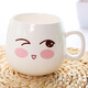 UOYUEBABY創(chuàng  )意陶瓷馬克杯子 可愛(ài)情侶杯水杯 個(gè)性萌系黑咖啡牛奶杯表情杯 單杯拋媚眼表情