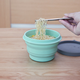 日本旅行硅膠折疊碗 戶外便攜泡面碗帶蓋 宿舍大號飯盒 水綠色500ml