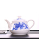 祥燕（xiangyan）500毫升瓷器茶壺陶瓷一斤裝耐熱辦公茶壺濾網(wǎng)泡茶壺家用田園風(fēng)白瓷 雙線(xiàn)壺500ml山水（內置過(guò)濾孔）