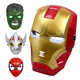 兒童面具成人創(chuàng  )意仿真全臉面具男孩卡通發(fā)光臉譜面具cos裝扮道具 鋼鐵俠面具 發(fā)光