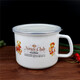 加厚搪瓷杯搪瓷奶杯搪瓷缸泡面杯茶缸搪瓷奶鍋大號搪瓷保鮮杯多用快餐杯飯缸 14CM  小熊圖案搪瓷缸 PP蓋